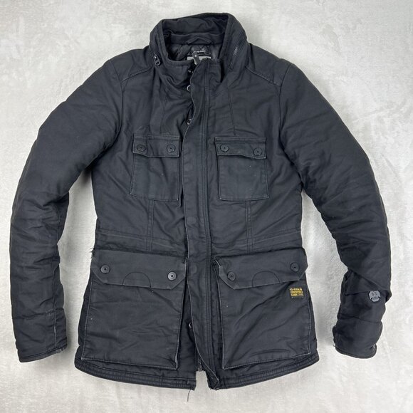 G Star Raw Women Just The Product Black Jacket Size XS Winter Coat Parka Fur - Picture 1 of 11